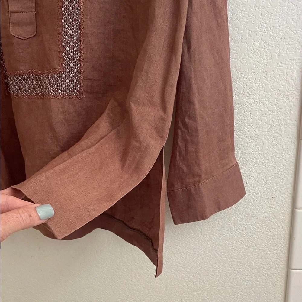 Men's Brown Long Sleeve Shirt
